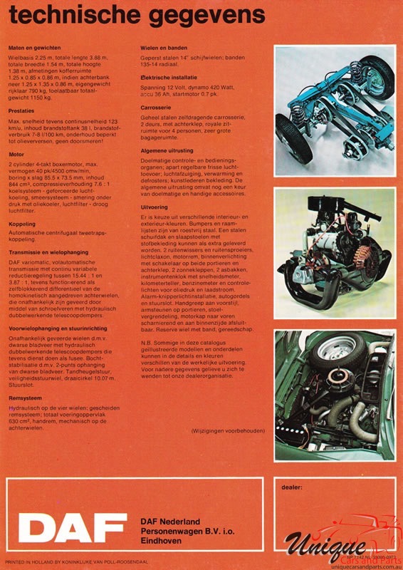 1972 DAF 44 Station Wagon Brochure Page 8